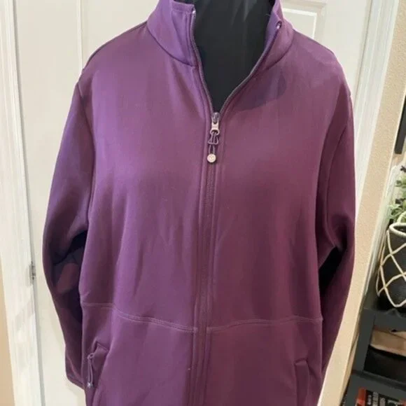 Talbots Jackets Coats 2x T By Talbot Eggplant Zip Up Yoga